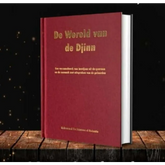 Diep rode hardcover boek met gouden letters over authentieke overleveringen van De wereld van de Djinn
